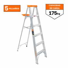 ESCALERA TIPO TIJERA 5 PELDAÑOS SOPORTA 175 KG TRUPER